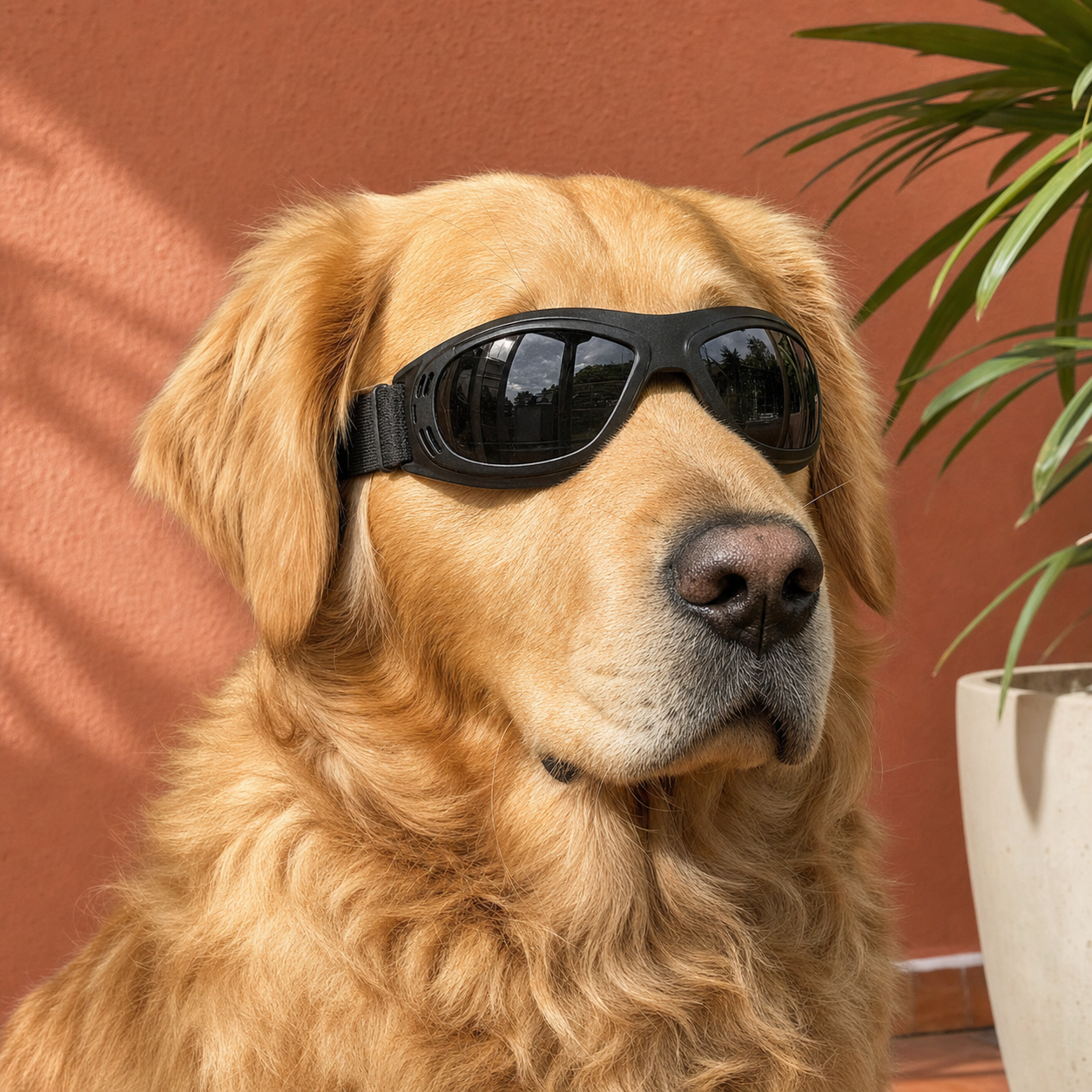 Dog Sunglasses shown in a dog product review photograph
